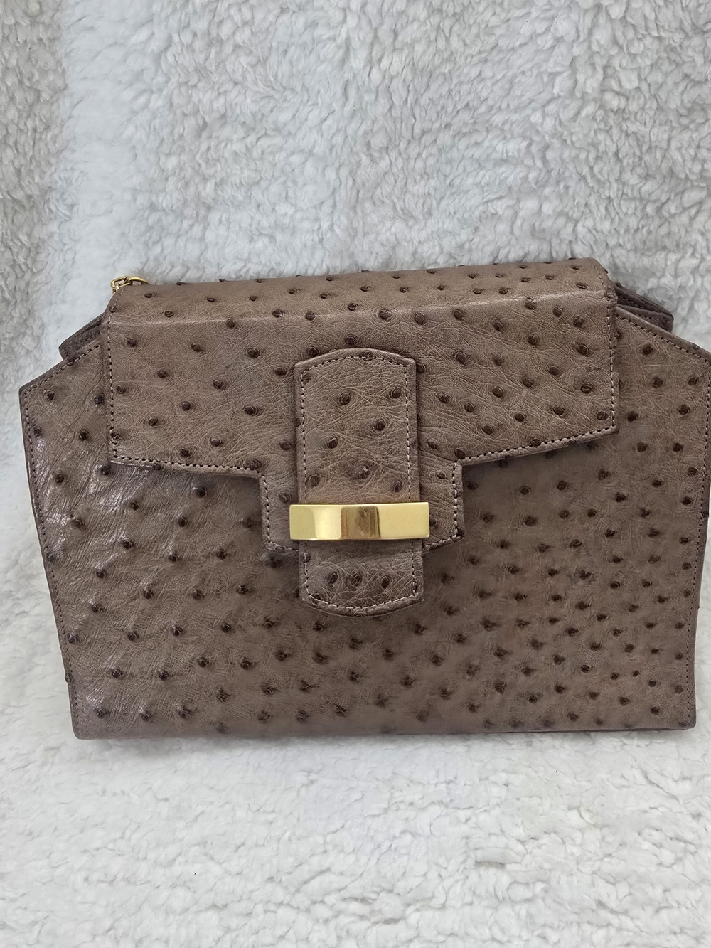 Morabito Ostrich Leather Crossbody Bag